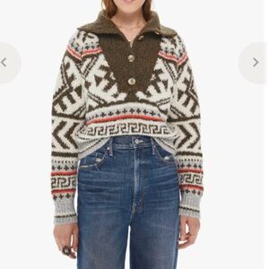 Mother Denim-The Buttoned Collar Sweater Dimestore Cowgirl